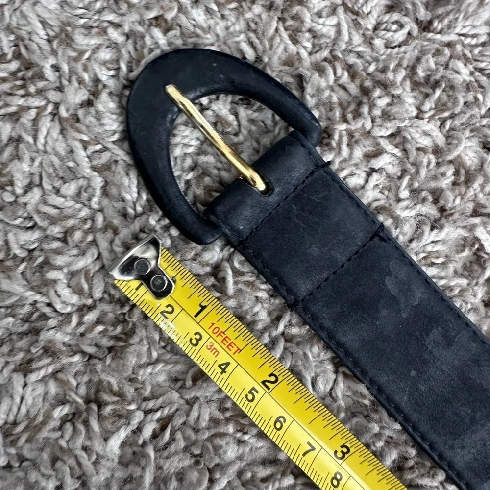 Vintage Echo black slight suede Leather Belt Sz M
